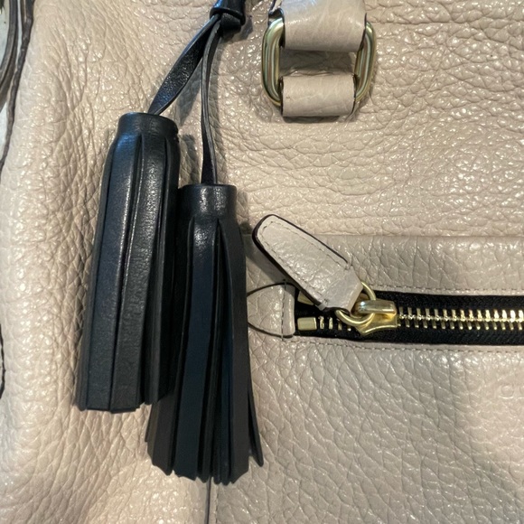 Nude and black leather Coach bag - Picture 4 of 5